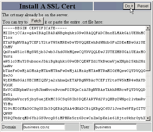 Installing the certificates using WHM/CPanel