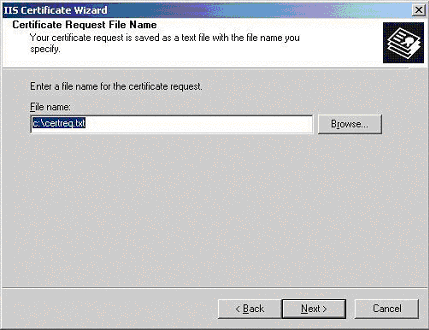 IIS Certificate Wizard - Certificate Request